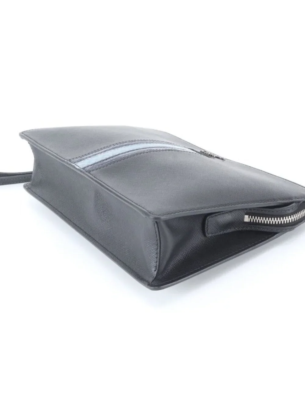 Prada Included Saffiano Leather Clutch Pouch Black